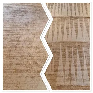 A before and after picture of a rug.